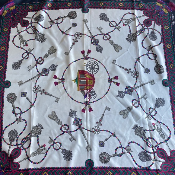 Felix Buhler silk scarf, 100%silk 35X35 - Picture 7 of 9